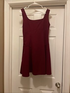 Sleeveless Burgundy A-Line Dress
